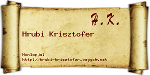 Hrubi Krisztofer névjegykártya